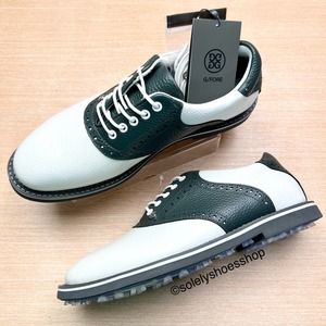 G/Fore Men's Saddle Gallivanter Spiked Golf Shoes in Snow Charcoal NWT